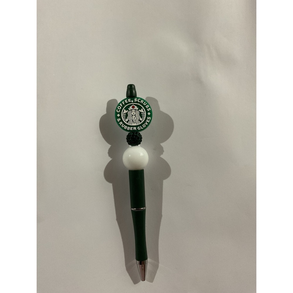 Nurse Coffee Scrubs Rubber Gloves Beaded Pen Green White Medical Healthcare Gift